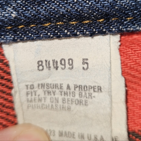 Vintage Levis Denim Coat with Plaid Lining size 48 - Picture 4 of 11